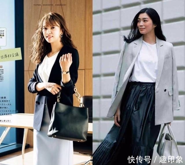 西装不止职业装一种风格!搭裙子女人味满满,上班休闲都适合