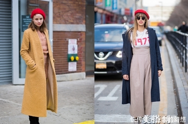 流行|冬最流行的穿搭大衣搭配贝雷帽,给你冬日的法式优雅