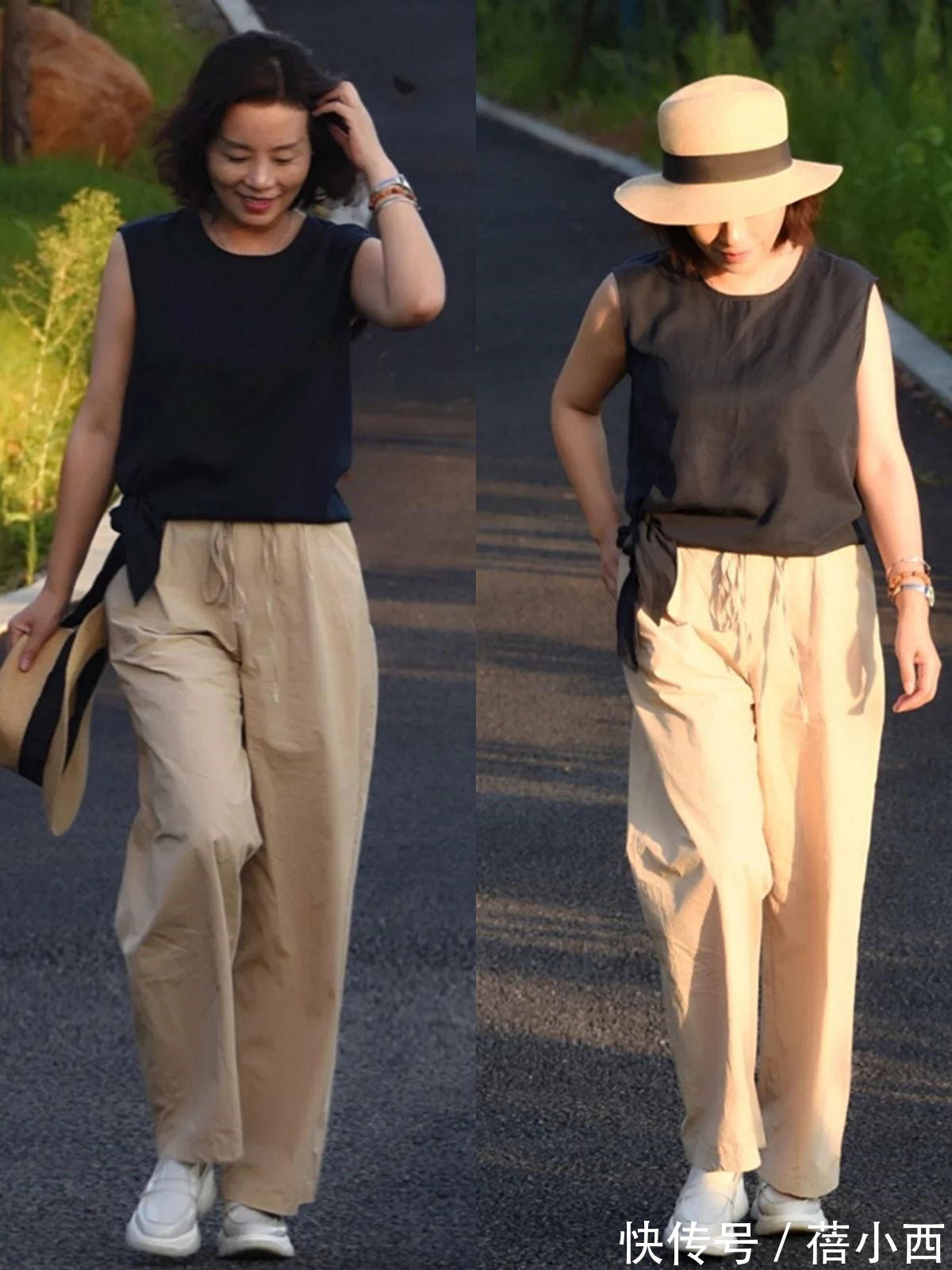 连衣裙|女人过了45岁，会穿搭比长相重要，建议学这位博主给搭配做减法