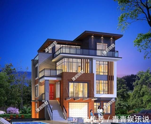 造价|两栋带玻璃房设计的别墅,第一栋简约造价低,25万可拿下