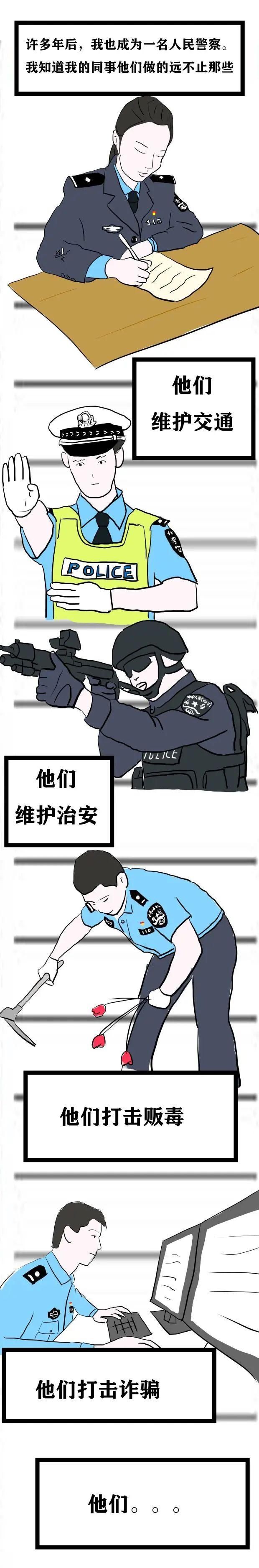 致敬警察节丨娜警官漫画——长大后我就成了你！