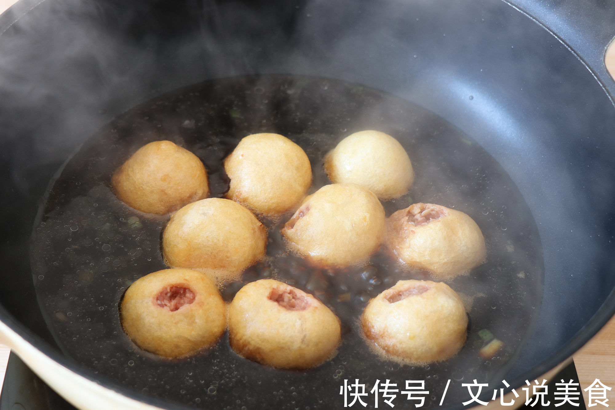 零厨艺的下饭菜，油面筋酿酸菜肉丸，简单易学