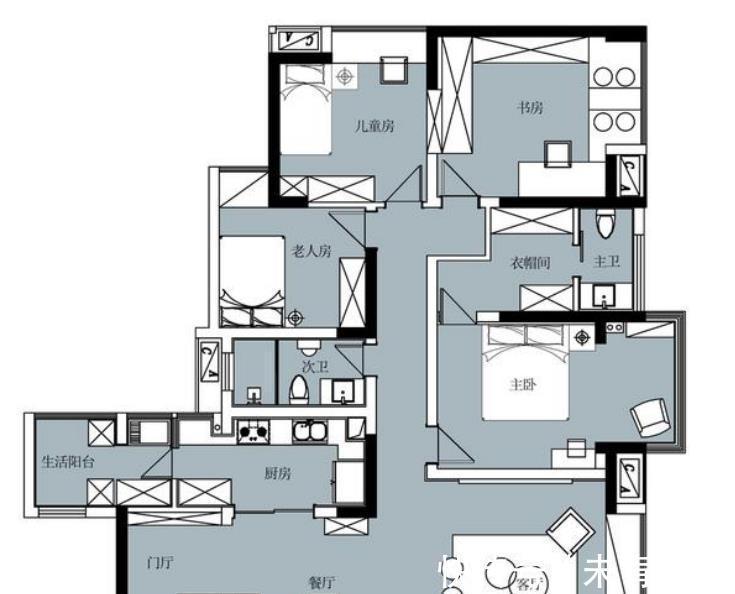 榻榻米|170㎡现代风格四居室，黑白撞色随处可见，整体房间质感十足