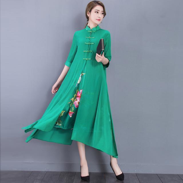 旗袍|优雅时尚唐装穿连衣裙,让你展现婉约之美,不一样风格