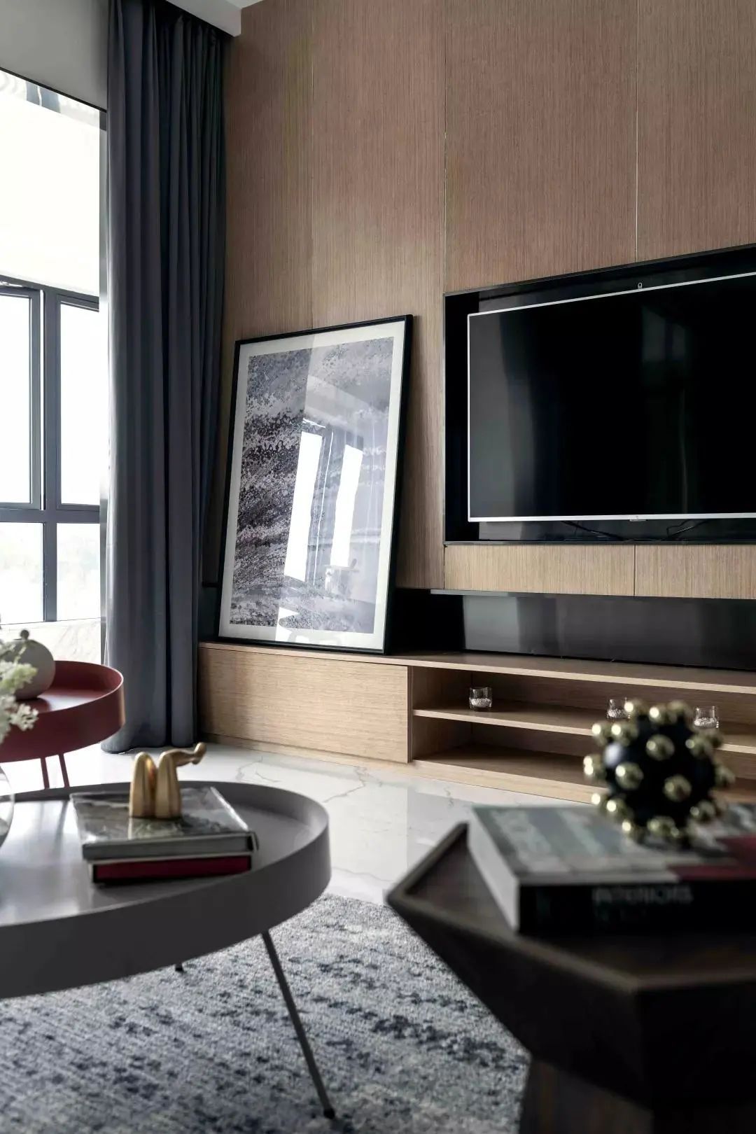 床头柜|120㎡现代简约,时尚大理石质感,华丽优雅的高端