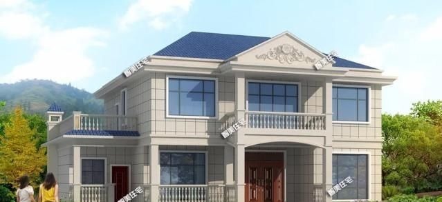 真石漆|2栋宽15米左右的农村别墅,返乡建房首选,户型好造价合适