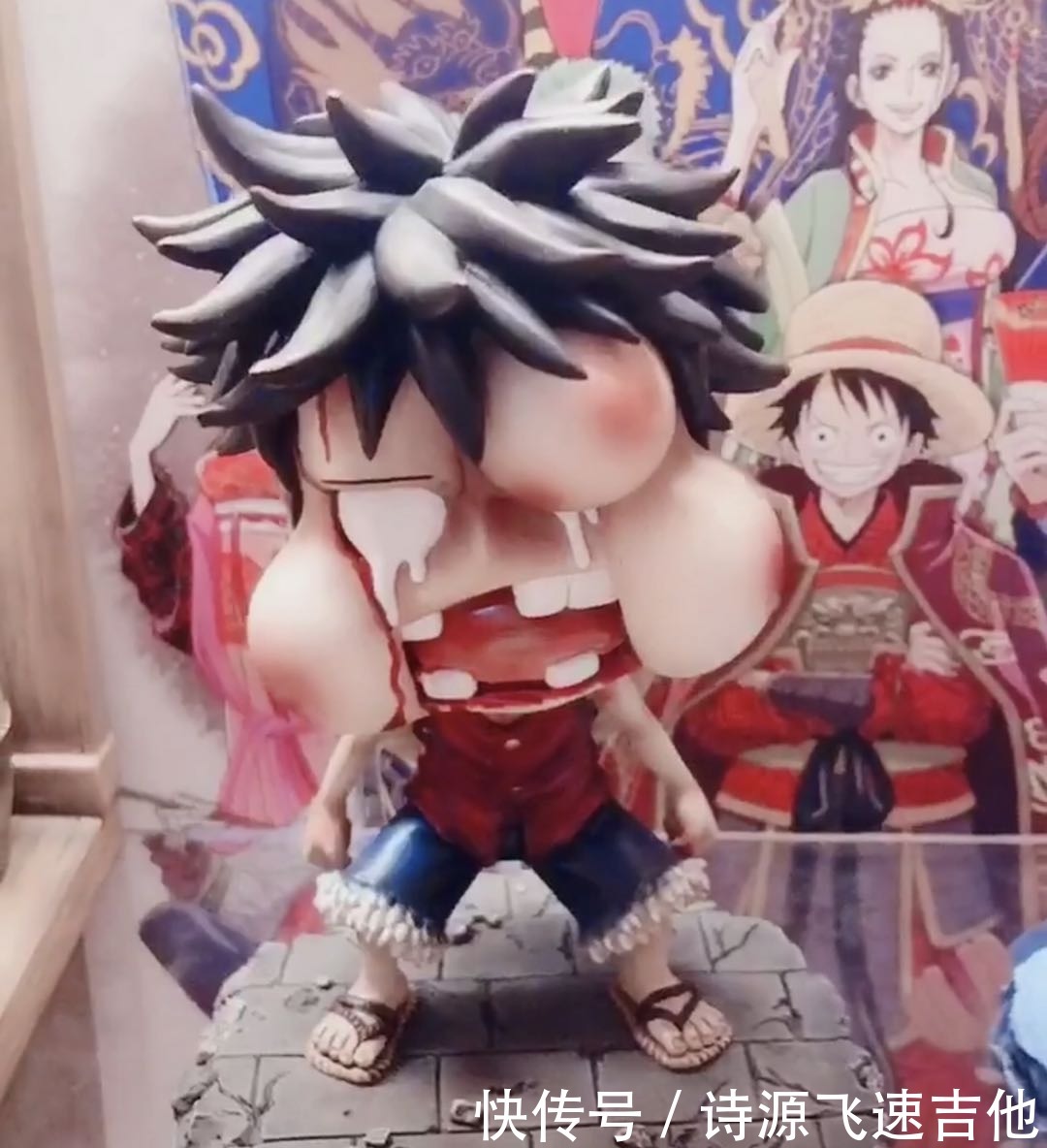 烏索普|海賊王路飛惡搞萌版手辦,被娜美揍那個表情都做出來了