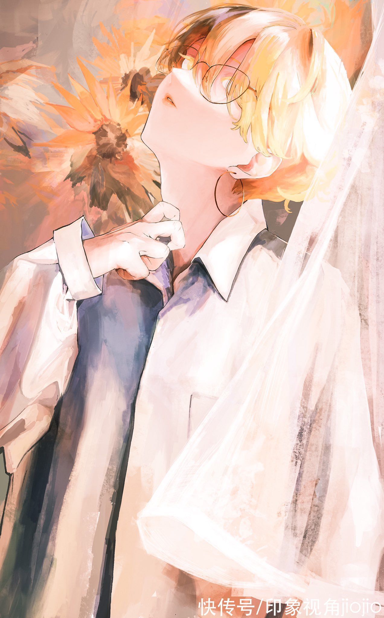 插画师$色彩风格很强烈的美少女插画,辨识度也很高