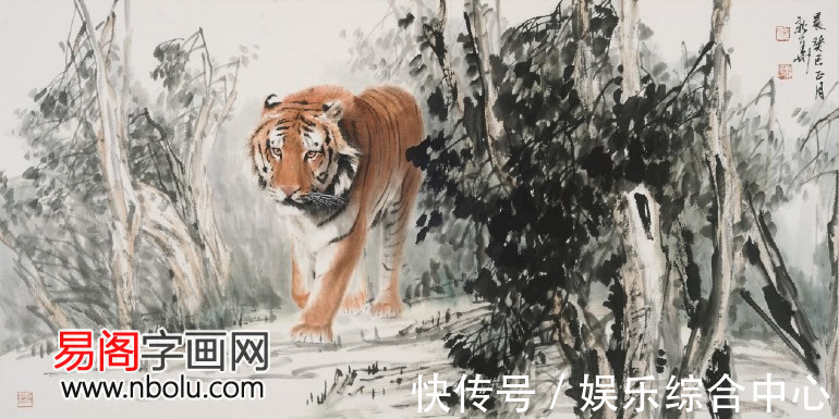 虎画@葛新华新春虎画 :2022虎啸生风王者归来