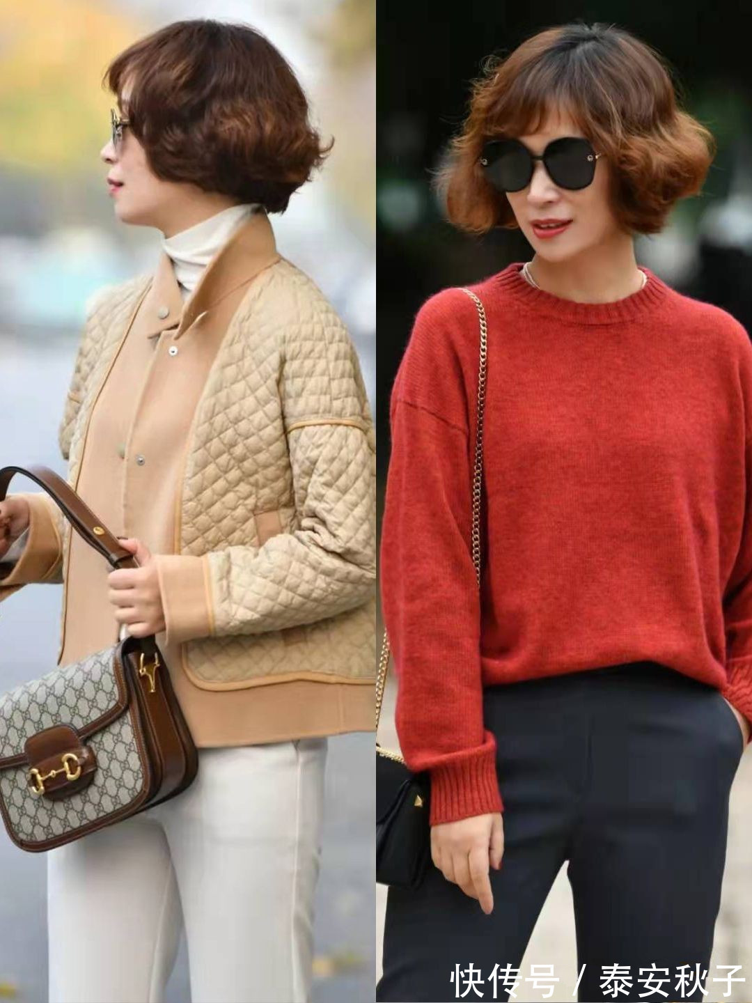 右图 建议50岁的女人:冬天多穿“羽绒服+半身裙/裤”,美得高级又大气
