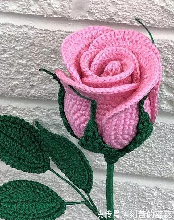 钩针玫瑰花,这么漂亮的花,都是一针一线钩出来的!附图解教程