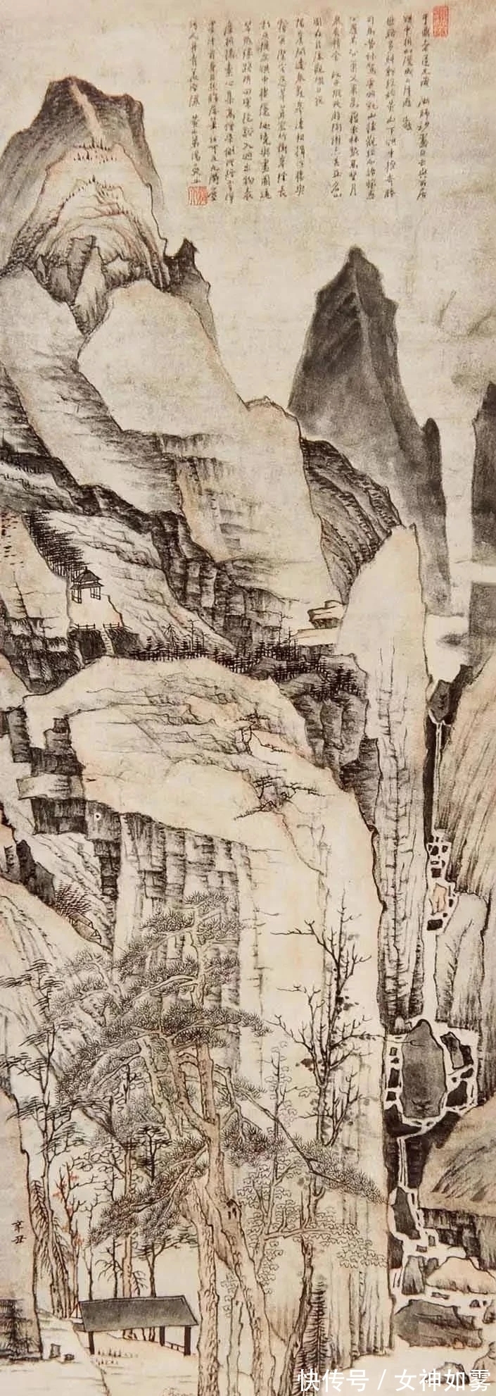 孤寂@长日静坐空潭,月夜孤啸危岫|弘仁山水画精选