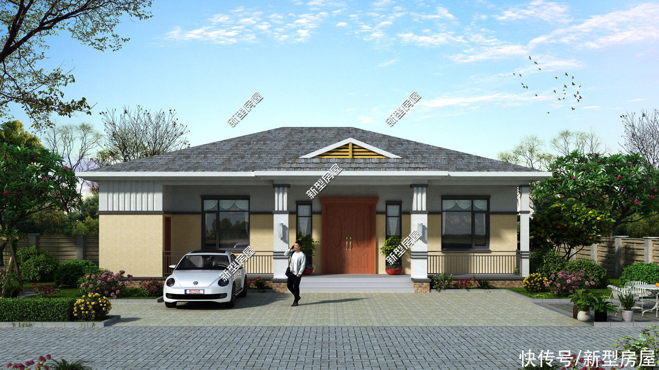 建筑|10套一层农村别墅图纸,第6套建的人最多,最后一套颜值最高