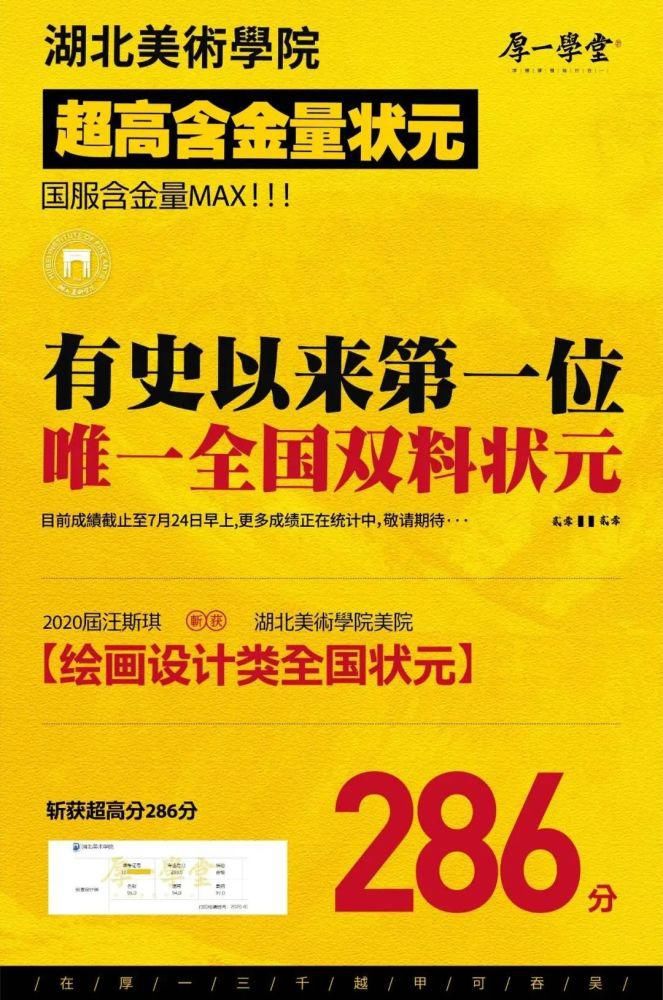 偶然|一切绝非偶然！2020年清华大学美术学院全国状元出自厚一学堂，状元之选！