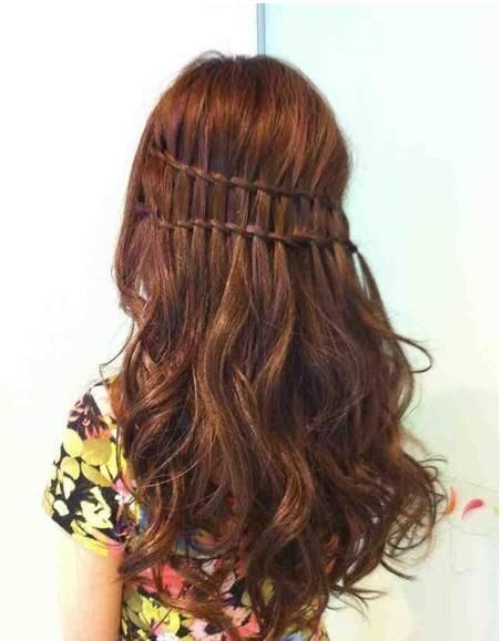 女生花式公主瀑布辫编发，一个人也编，无需求人