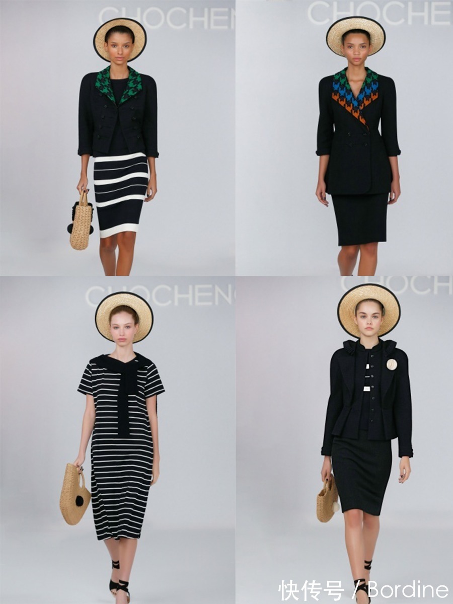 黑边|Chocheng 2021春夏,黑边帽的搭配,在黑白造型中比较吸睛