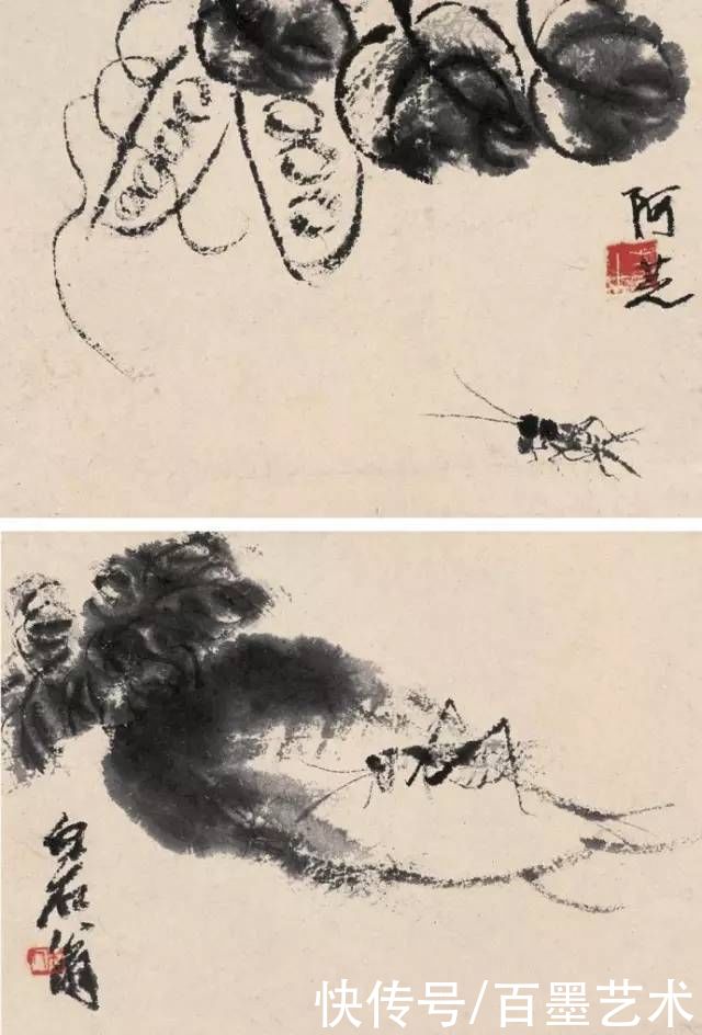 蝴蝶|齐白石草虫图200张，他把草虫画活了