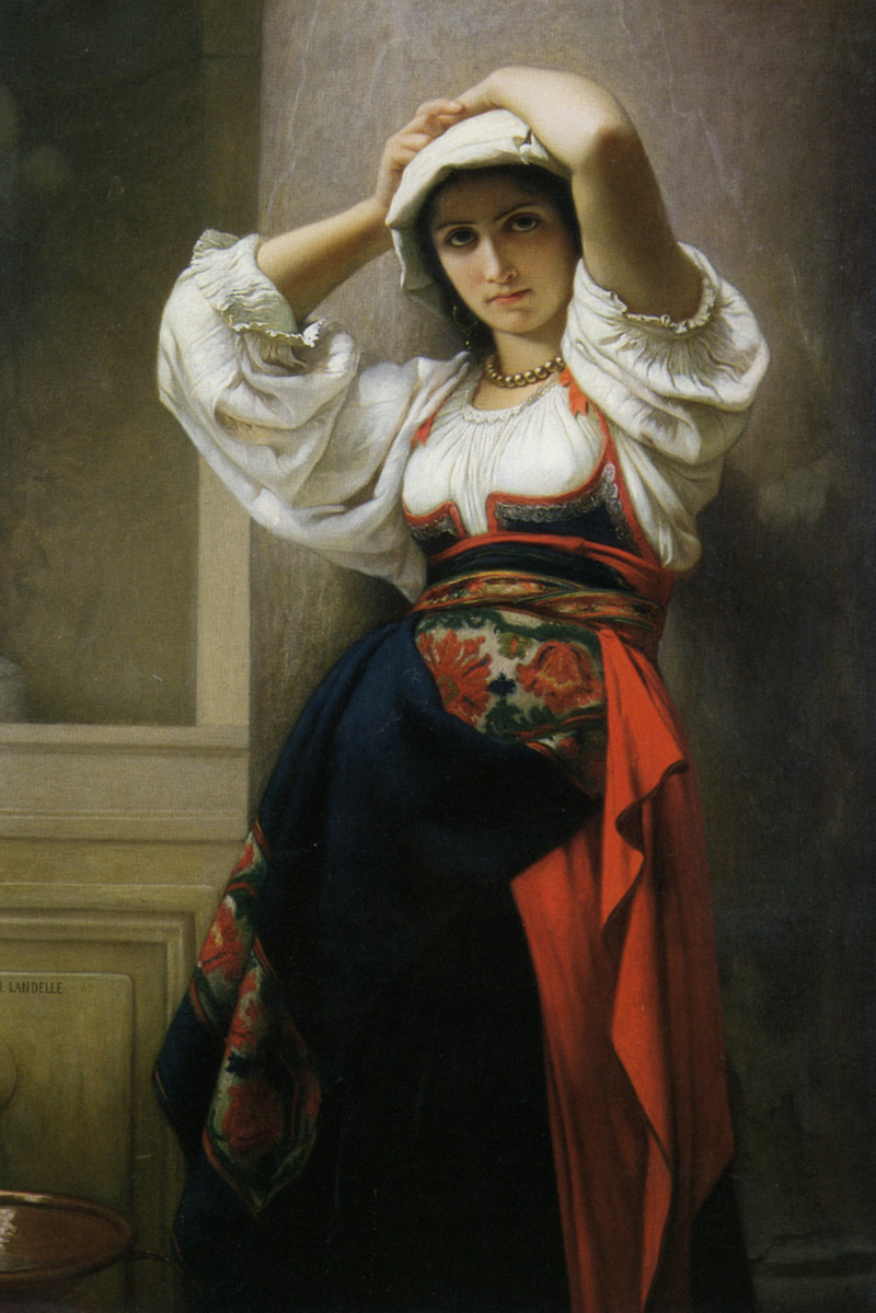 char#比利时绘画:画家查尔斯·巴格涅特典雅的淑女形象人物油画