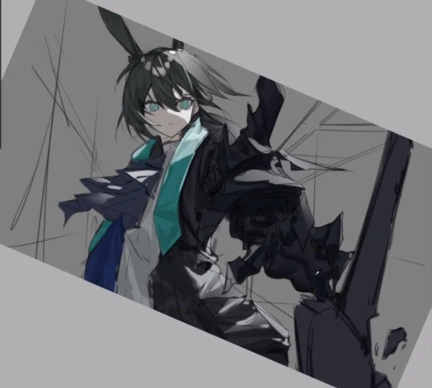  米娅|54张步骤图，带你绘制一个帅气的伪厚涂阿米娅