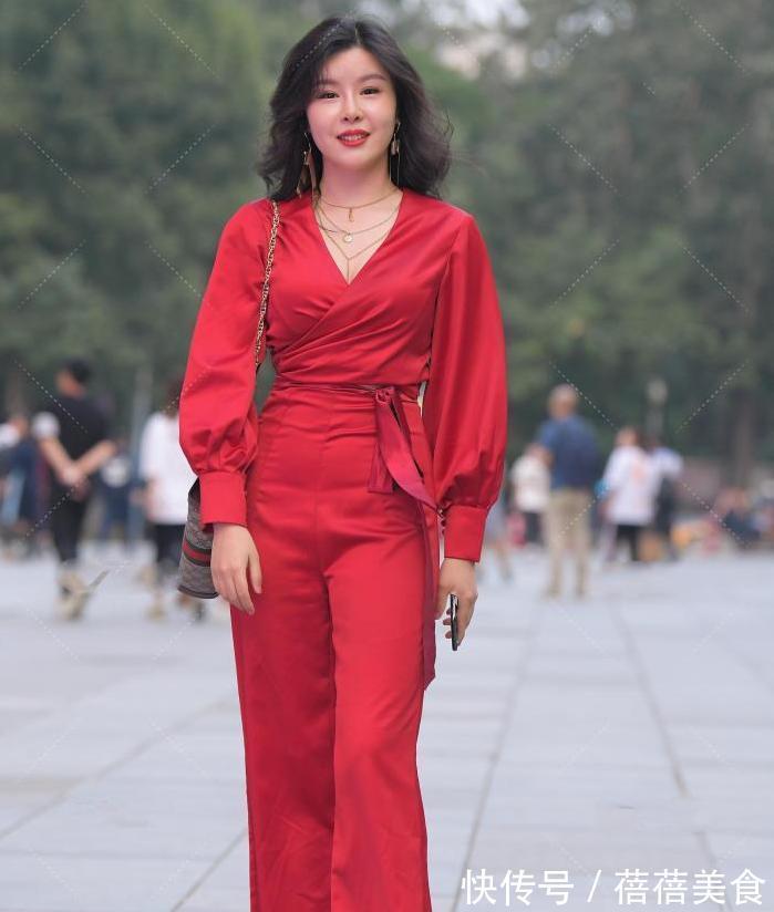 仙女裙|红色阔腿裤套装，气场强大，霸气十足，营造华丽的御姐风