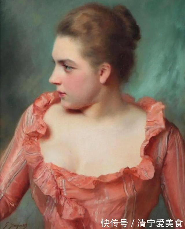 肖像画!花容月貌般的法国女性人体油画,眉梢眼角藏秀气,声音相貌露温柔