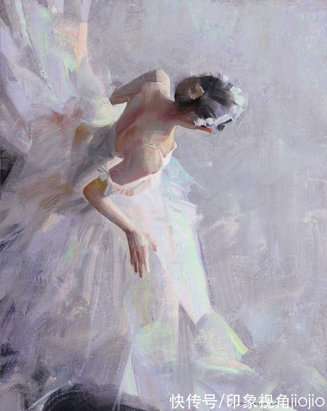 插画作品$高级油画质感的插画作品,笔下的白衣少女太梦幻了