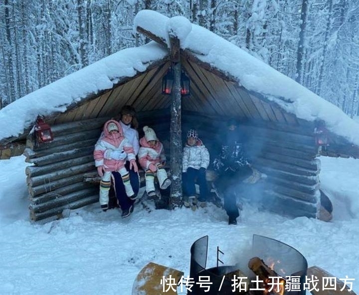 驯鹿|有钱任性!C罗未婚妻带4娃北极“烤火”,与11岁迷你罗亲密合照