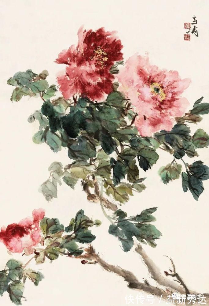 华北大学&两大高手画牡丹,一个工笔称雄,一个写意夺冠!