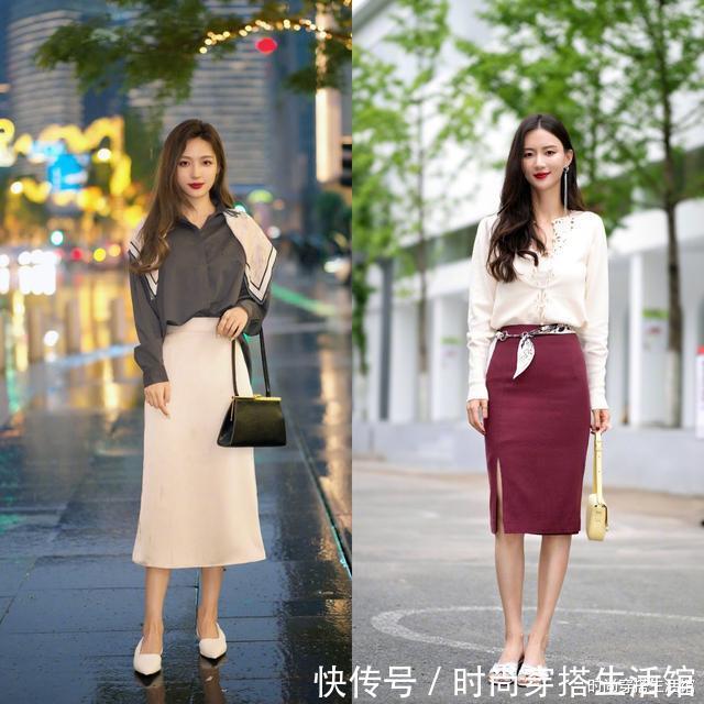 温差|早晚温差过大?试试今年流行“长袖衬衫+半裙”,优雅高级又耐看