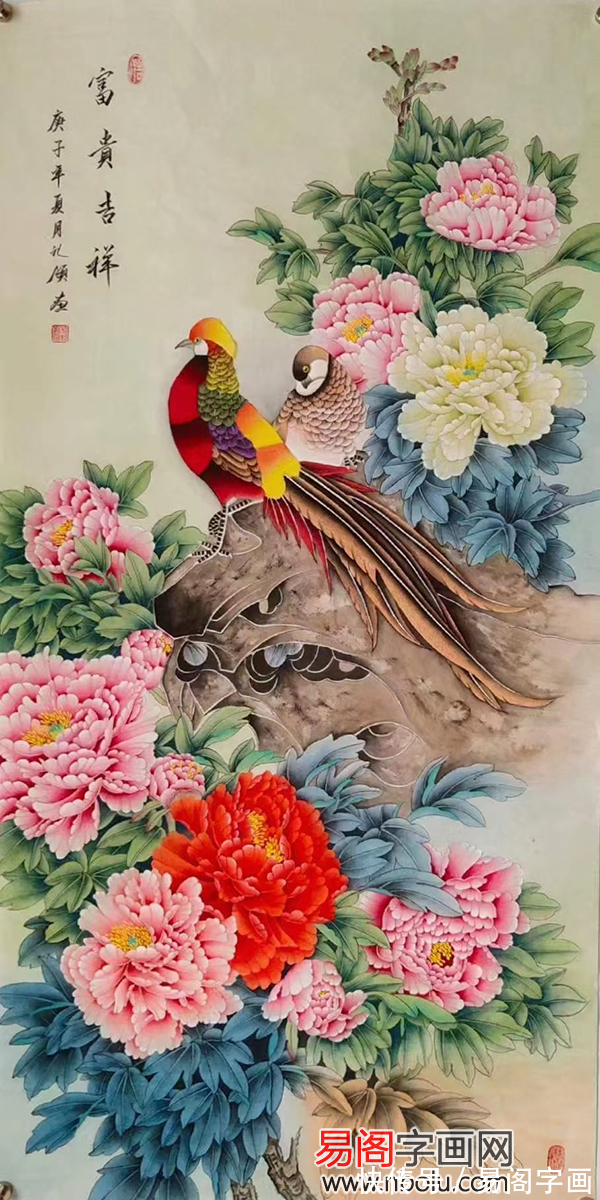 工笔重彩花鸟画!胡记领 工笔重彩花鸟画中的王者