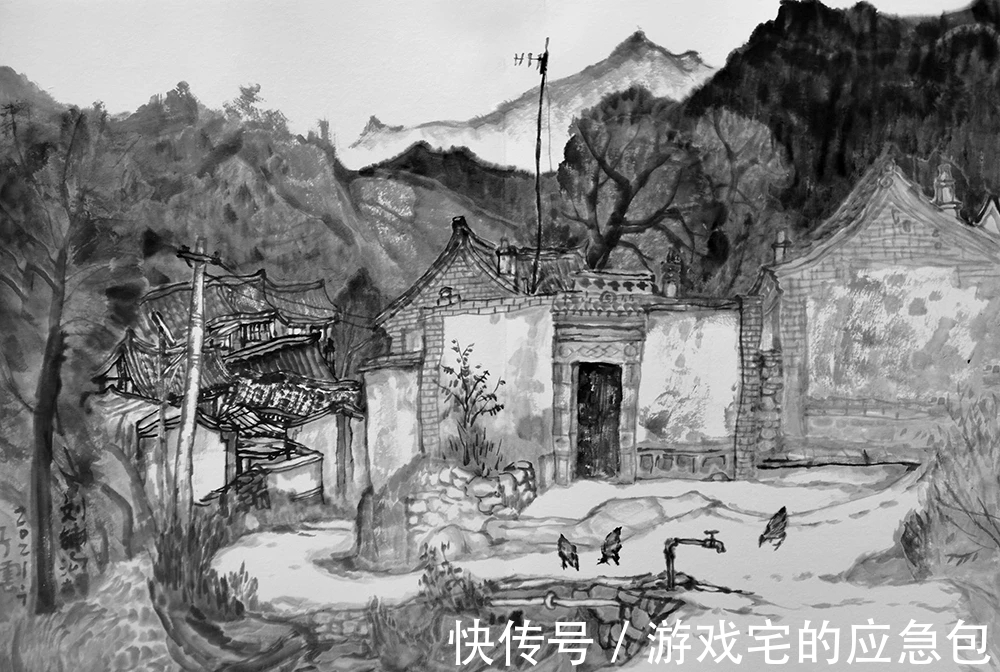 山水画#山水画|周鹤龄的水墨画有自己独特的笔墨语言