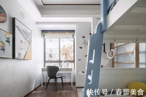 烟灰蓝|125㎡装出不一样的中式,烟灰蓝的加入更清爽,这种美看不腻