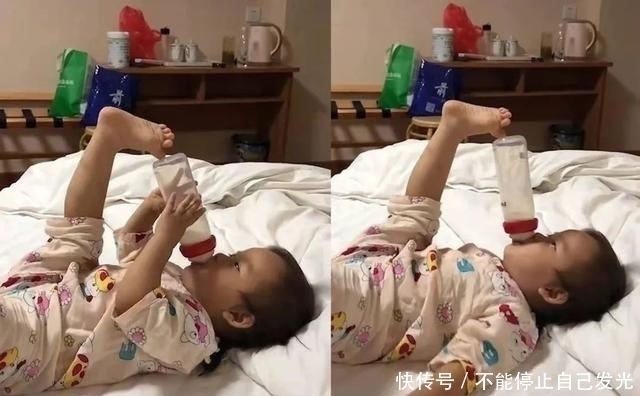 吃奶|“脚扶奶瓶”的喝奶宝宝火了,开发奇葩吃奶姿势,网友骨骼清奇