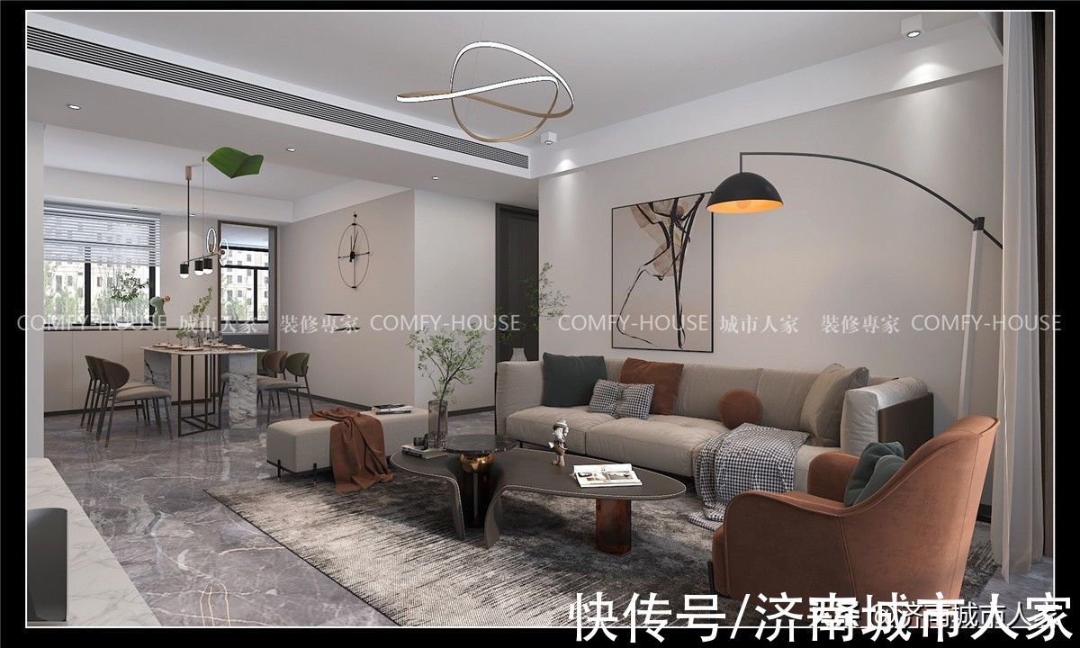 装修|长清湖润园166平现代风格装修效果图