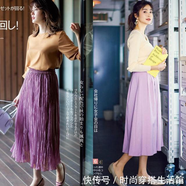 百褶裙|阔腿裤已经过时了,今年流行的是“T恤+半裙”,时髦显瘦又清凉