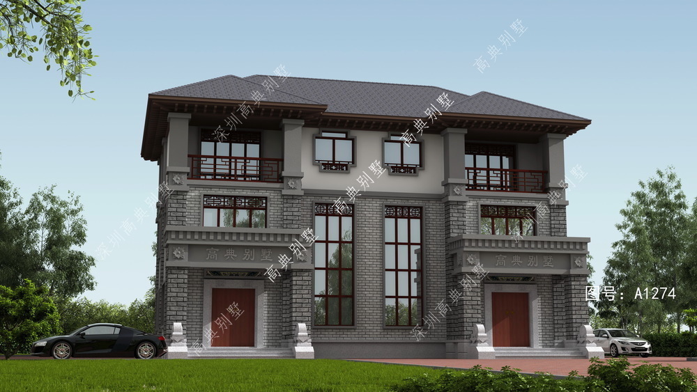 中式|这款双拼中式别墅,带土灶,堂屋,一看就是有文化底蕴的人。