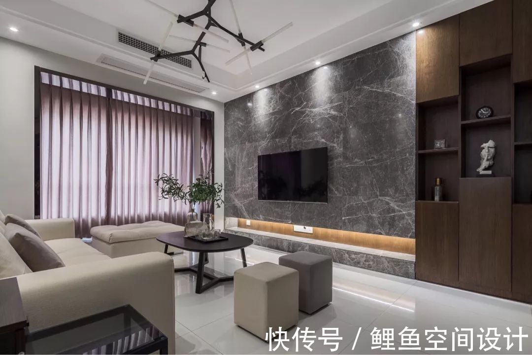 电视|用石材装电视墙,原始粗犷的质感,自然而又高档