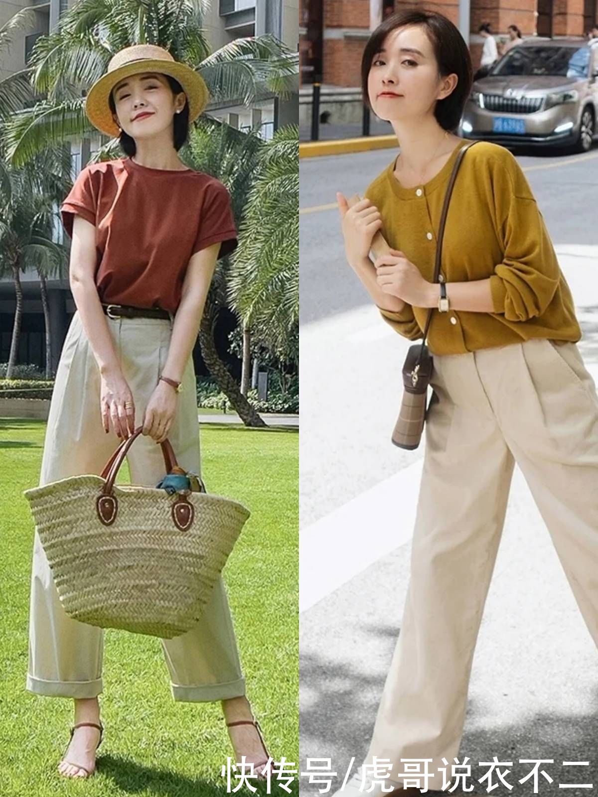 上年纪的女人少穿“花裤子”，白裤子最显气质，这么搭简约又高级