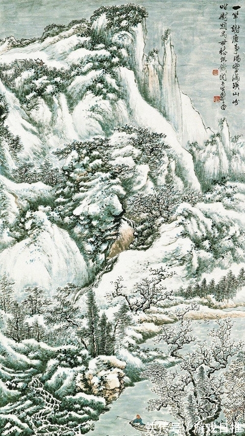 意境|画出意象、意境之美,郑午昌绘《溪山独钓》