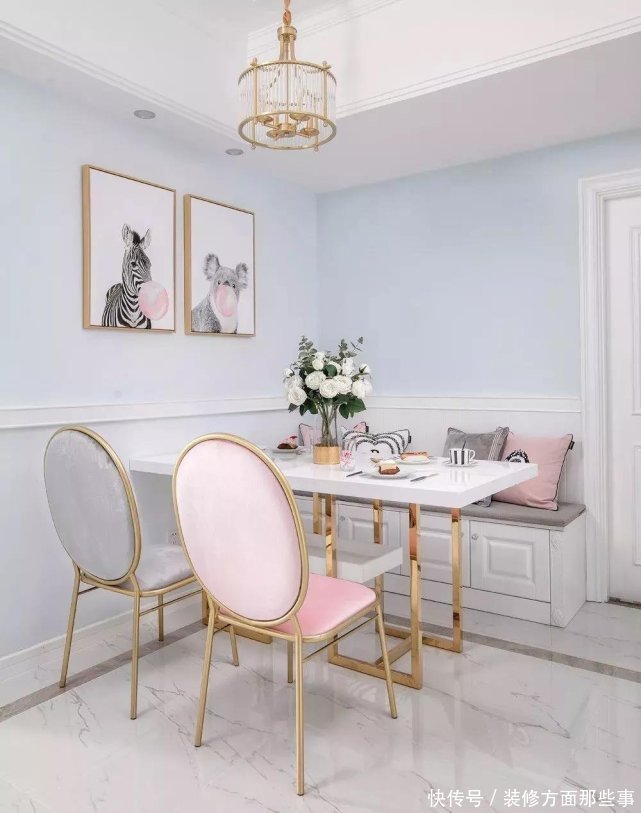 粉色|119平混搭风二居室,浪漫清新之感扑面而来