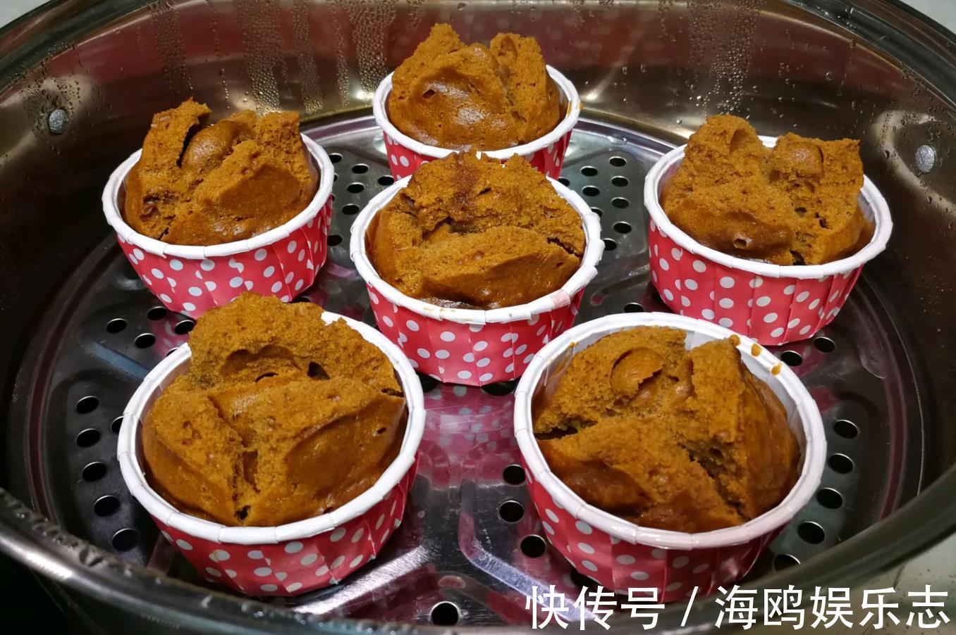 技巧|教你做红糖开花发糕，不用揉面很简单，掌握一个技巧，个个开花