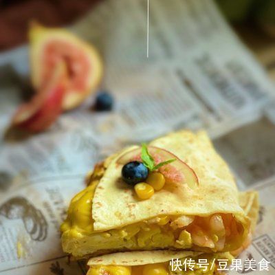 虾仁|快手早餐——虾仁滑蛋芝士饼