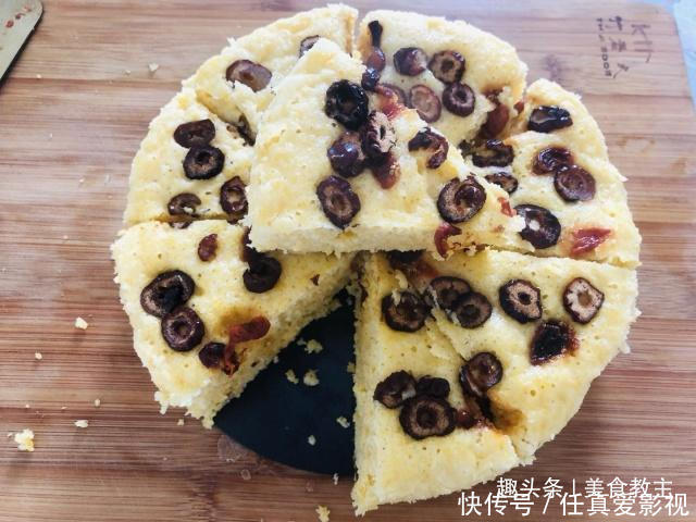 蛋糕|教你做玉米面发糕,用筷子拌一拌,上锅蒸一蒸,比蛋糕还要好吃