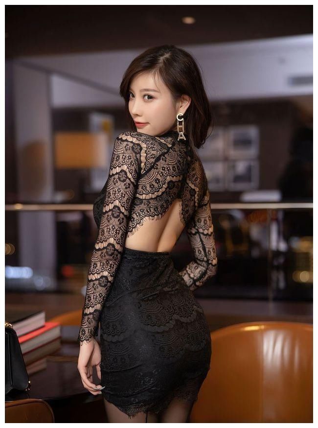 高跟鞋|黑色蕾丝连衣裙,成熟女性魅力,做时尚优雅的女人