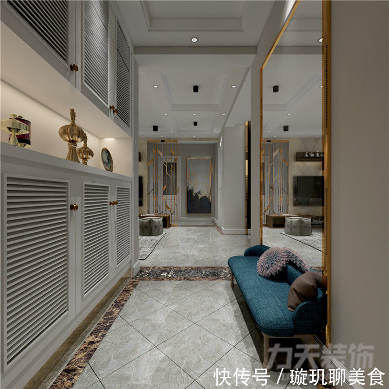 天津力天装饰|84平现代简约风格装修效果图！两室两厅户型，装完好大气！