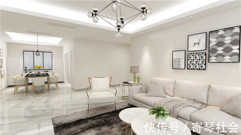 装修|现代风格装修效果图,102平三室超精致,整体效果特棒,像别墅!