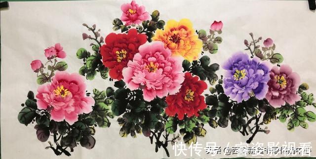 工笔$国画收藏，工笔画梅花牡丹，《品若梅花香在骨，人如秋水玉为神》