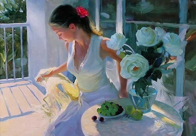 俄罗斯!人体艺术——俄罗斯画家人体油画中的美女娇艳如花