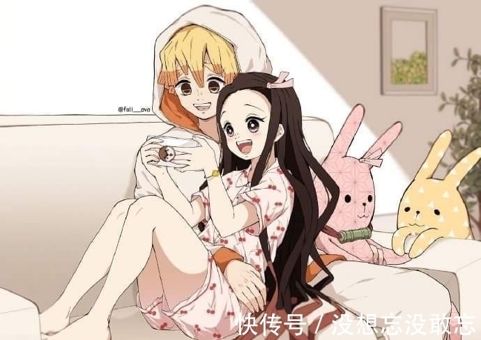 炭治郎|鬼灭之刃:善逸和祢豆子的婚纱照,祢豆子御姐范十足,善逸好臂力