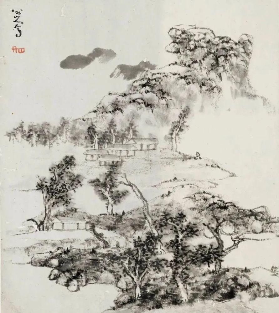 米氏$这套册页当不仅仅有山水也有花鸟,就是没有的是大红大绿的色彩